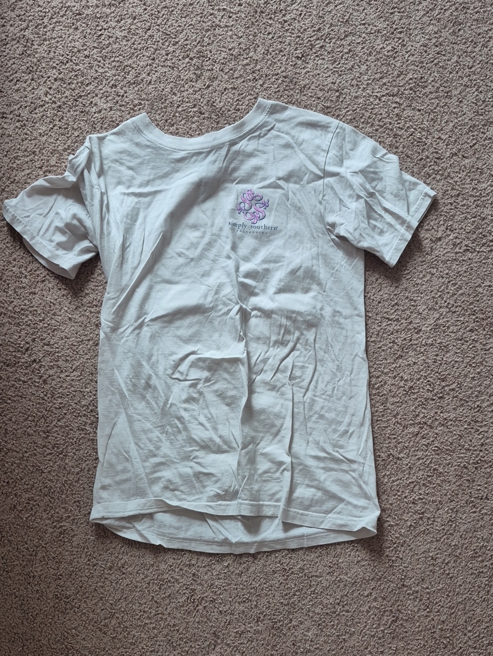 Simply Southern White Short Sleeve Tee with Purple Logo